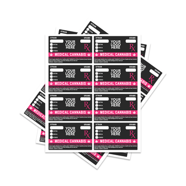 3" x 1.8" Large Medical Label Print - 50pcs / Pink / Black