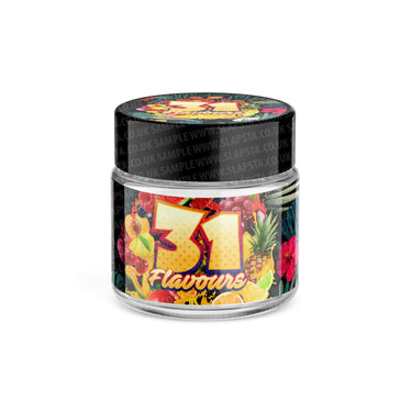 31 Flavours Glass Jars Pre - Labeled - 3.5grams (1/8oz)