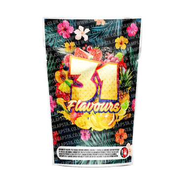 31 Flavours Mylar Pouches Pre - Labeled - 3.5g (1/8oz)