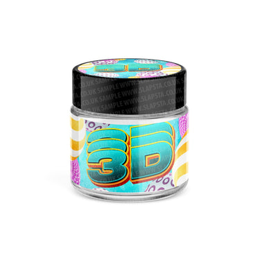 3D Glass Jars Pre - Labeled - 3.5grams (1/8oz)