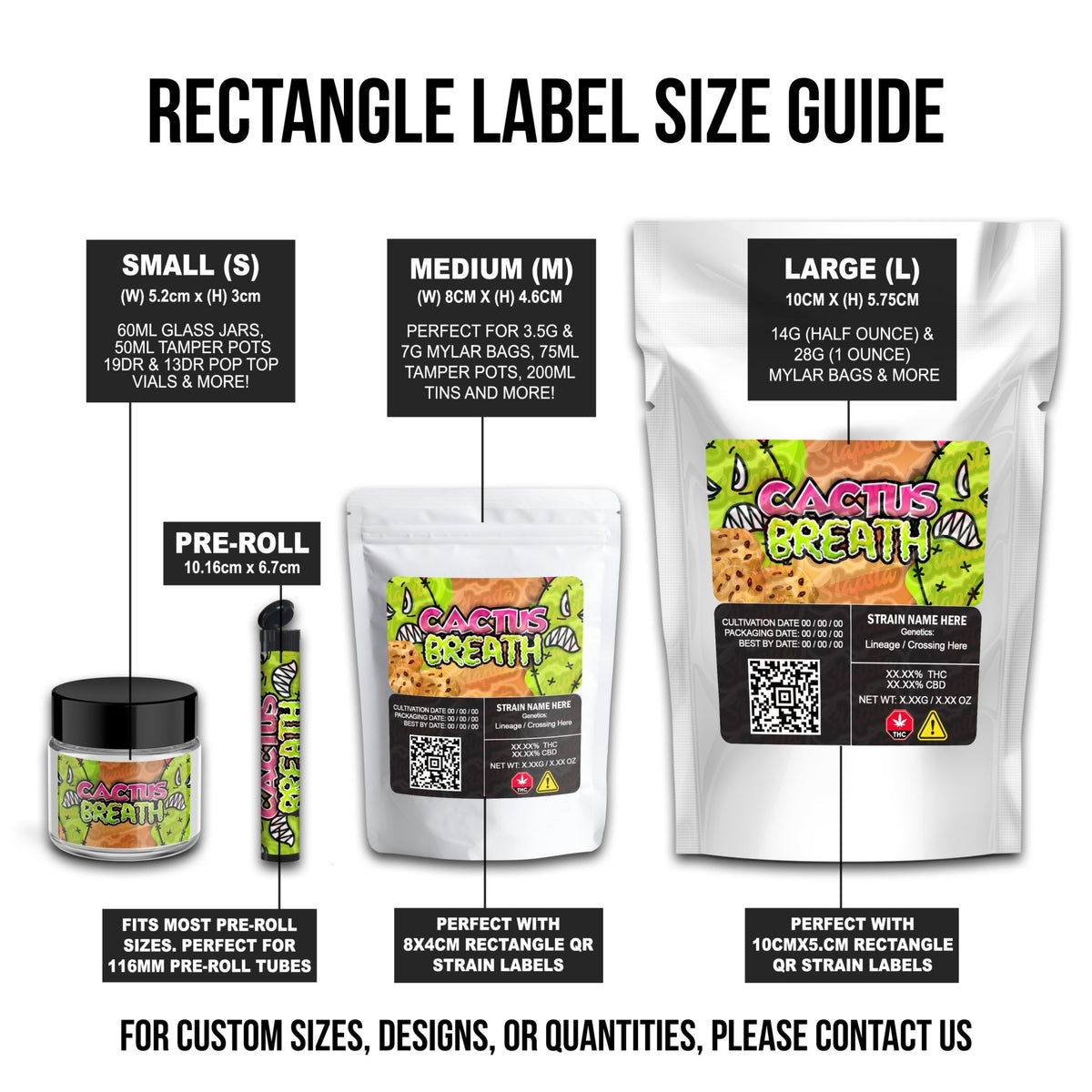 SLAPSTA - Custom 3.5g (1/8 Ounce) Mylar Sticker Bags