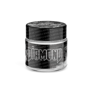 Black Diamond Kush Glass Jars Pre - Labeled - 3.5grams (1/8oz)