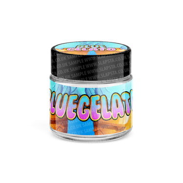 Blue Gelato Glass Jars Pre - Labeled - 3.5grams (1/8oz)