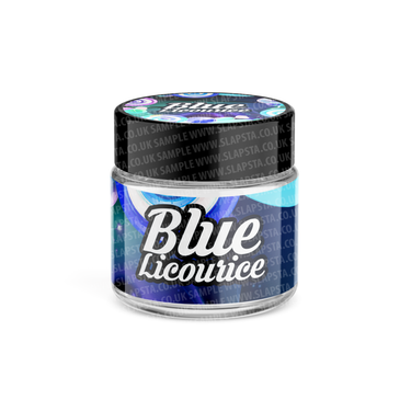 Blue Licorice Glass Jars Pre - Labeled - 3.5grams (1/8oz)
