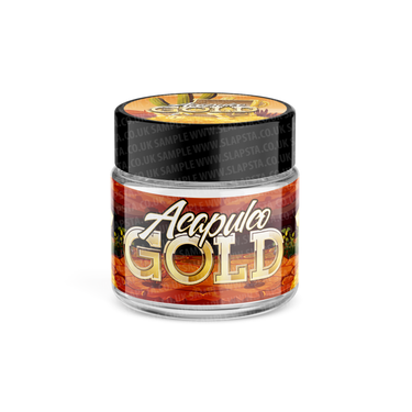Acapulco Gold Glass Jars Pre - Labeled - 3.5grams (1/8oz)