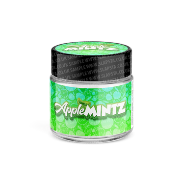Apple Mintz Glass Jars Pre-Labeled - 3.5grams (1/8oz) / 10pcs / Yes