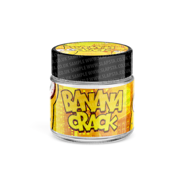 Banana Crack Glass Jars Pre - Labeled - 3.5grams (1/8oz)
