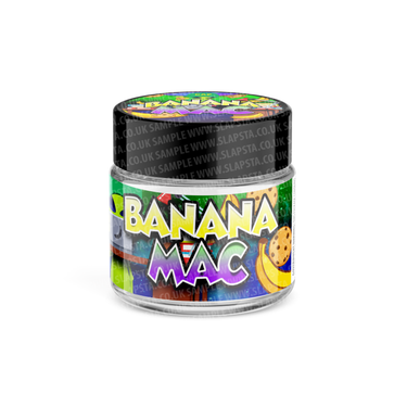 Banana Mac Glass Jars Pre-Labeled - 3.5grams (1/8oz) / 10pcs / Yes