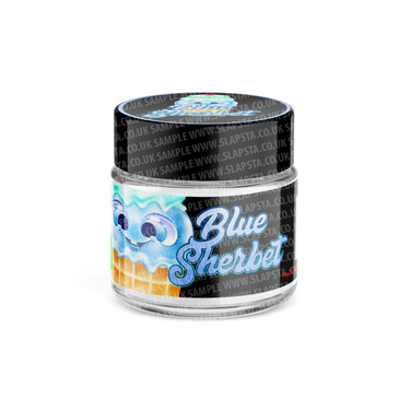 Blue Sherbet Glass Jars Pre - Labeled - 3.5grams (1/8oz)