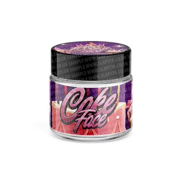Cake Face Glass Jars Pre - Labeled - 3.5grams (1/8oz)