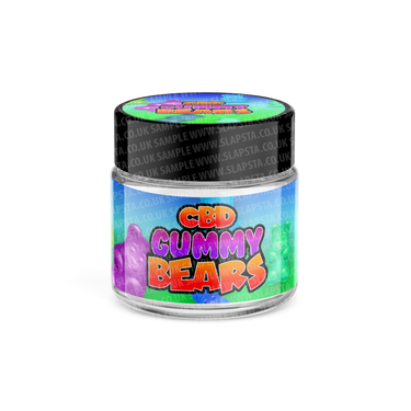 CBD Gummy Bears Glass Jars Pre - Labeled - 3.5grams (1/8oz)