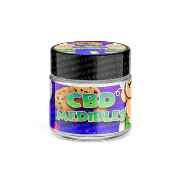 CBD Medibles Glass Jars Pre - Labeled - 3.5grams (1/8oz)