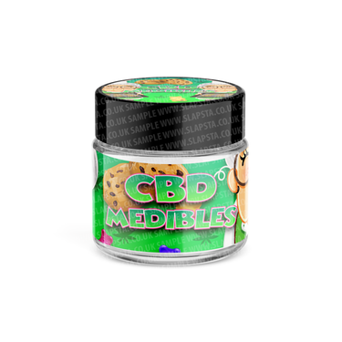 CBD Medibles Glass Jars Pre - Labeled - 3.5grams (1/8oz)