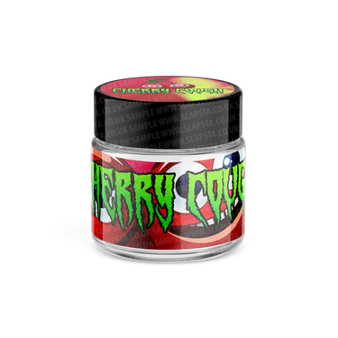 Cherry Cough Glass Jars Pre-Labeled - 3.5grams (1/8oz) / 10pcs / Yes
