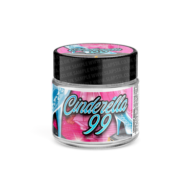 Cinderella 99 Glass Jars Pre - Labeled - 3.5grams (1/8oz)