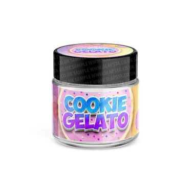 Cookie Gelato Glass Jars Pre - Labeled - 3.5grams (1/8oz)
