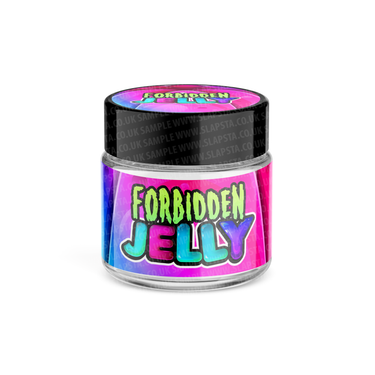 Forbidden Jelly Glass Jars Pre - Labeled - 3.5grams (1/8oz)
