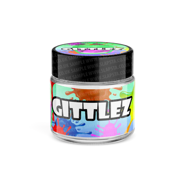 Gittlez Glass Jars Pre - Labeled - 3.5grams (1/8oz)