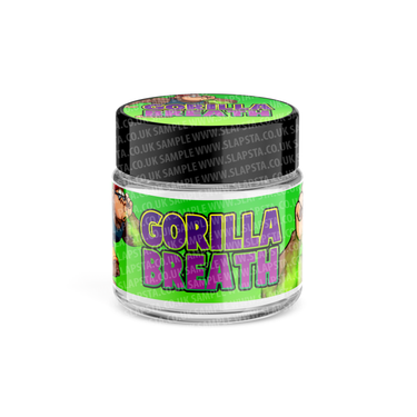Gorilla Breath Glass Jars Pre - Labeled - 3.5grams (1/8oz)