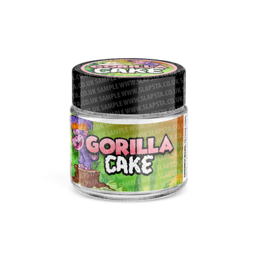 Gorilla Cake Glass Jars Pre - Labeled - 3.5grams (1/8oz)