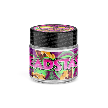 Headstash Glass Jars Pre-Labeled - 3.5grams (1/8oz) / 10pcs / Yes