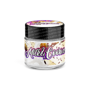 Milk and Cookies Glass Jars Pre - Labeled - 3.5grams (1/8oz)