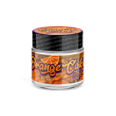 Orange Cake Glass Jars Pre-Labeled - 3.5grams (1/8oz) / 10pcs / Yes