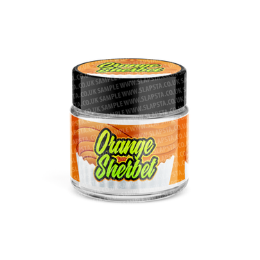 Orange Sherbet Glass Jars Pre - Labeled - 3.5grams (1/8oz)
