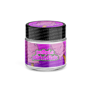 Purple Punchsicle Glass Jars Pre - Labeled - 3.5grams (1/8oz)