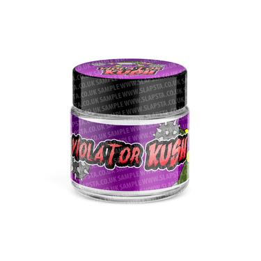 Violator Kush Glass Jars Pre - Labeled - 3.5grams (1/8oz)