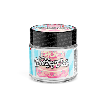 Wedding Cake Glass Jars Pre - Labeled - 3.5grams (1/8oz)