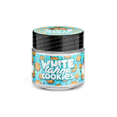 White Tahoe Cookies Glass Jars Pre - Labeled - 3.5grams (1/8oz)