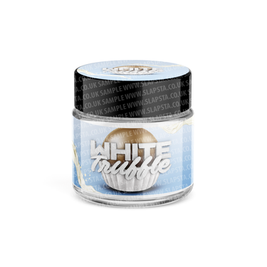 White Truffle Glass Jars Pre - Labeled - 3.5grams (1/8oz)