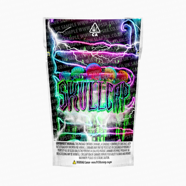 Skull Cap Mylar Pouches Pre-Labeled - 3.5g (1/8oz) / No / 16pcs