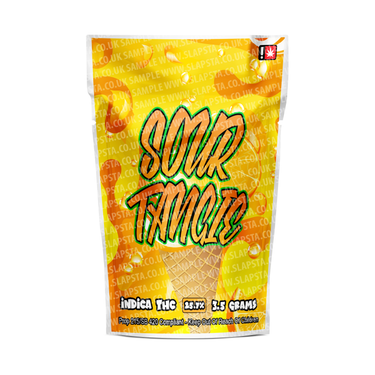 Sour Tangie Mylar Pouches Pre-Labeled - 3.5g (1/8oz) / No / 16pcs