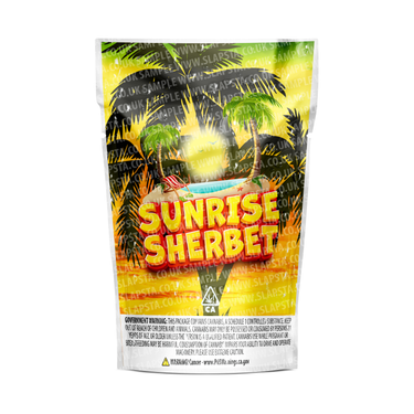 Sunrise Sherbet Mylar Pouches Pre - Labeled - 3.5g (1/8oz)