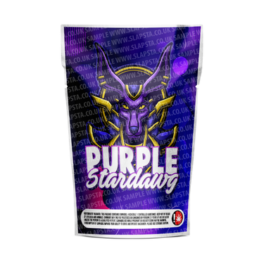 Purple Stardawg Mylar Pouches Pre-Labeled - 3.5g (1/8oz) / No / 16pcs