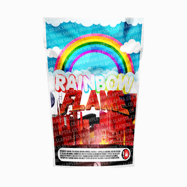 Rainbow Flame Mylar Pouches Pre-Labeled - 3.5g (1/8oz) / No / 16pcs