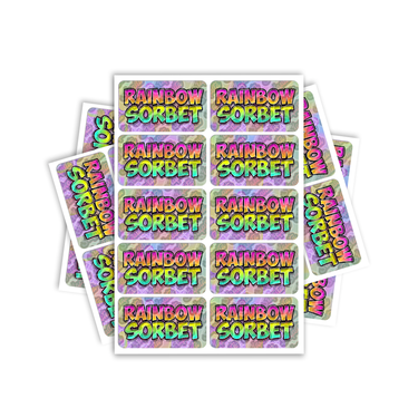 Rainbow Sorbet Rectangle / Pre-Roll Labels - Pre-Roll (10.16cm x 6.7cm) / 10