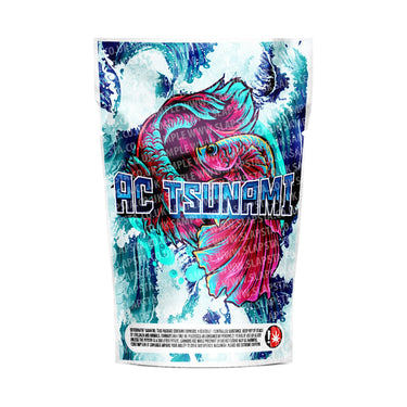 AC Tsunami Mylar Pouches Pre - Labeled - 3.5g (1/8oz)