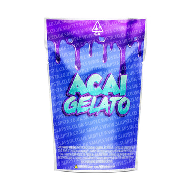 Acai Gelato Mylar Pouches Pre-Labeled - 3.5g (1/8oz) / No / 16pcs