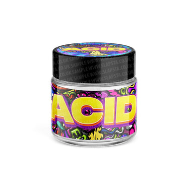 Acid Glass Jars Pre - Labeled - 3.5grams (1/8oz)