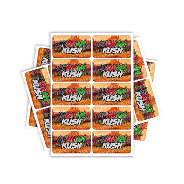 Afghan Kush Rectangle / Pre-Roll Labels - Pre-Roll (10.16cm x 6.7cm) / 10