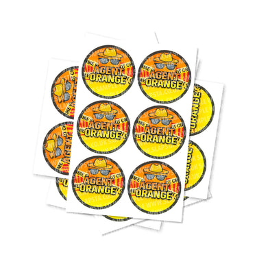 Agent Orange Circular Stickers - 2.5cm