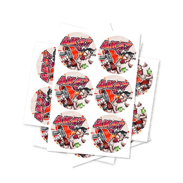 AK47 Circular Stickers - 2.5cm