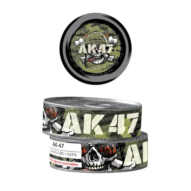 AK47 Pre - Labeled 3.5g Self - Seal Tins - 60pcs
