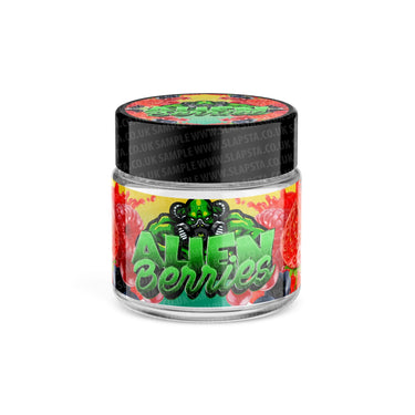 Alien Berries Glass Jars Pre - Labeled - 3.5grams (1/8oz)