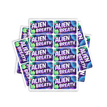 Alien Breath Rectangle / Pre-Roll Labels - Pre-Roll (10.16cm x 6.7cm) / 10