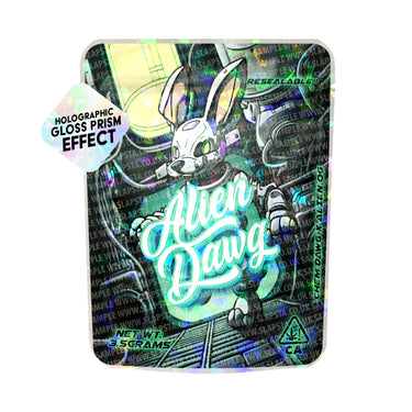 Alien Dawg SFX Mylar Pouches Pre - Labeled - 3.5g (1/8oz)