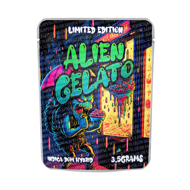 Alien Gelato Mylar Pouches Pre - Labeled - 3.5g (1/8oz)